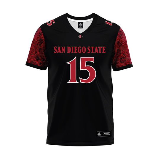 SDSU - NCAA Football : Oberhiri Eyafe - Black Premium Football Jersey-0
