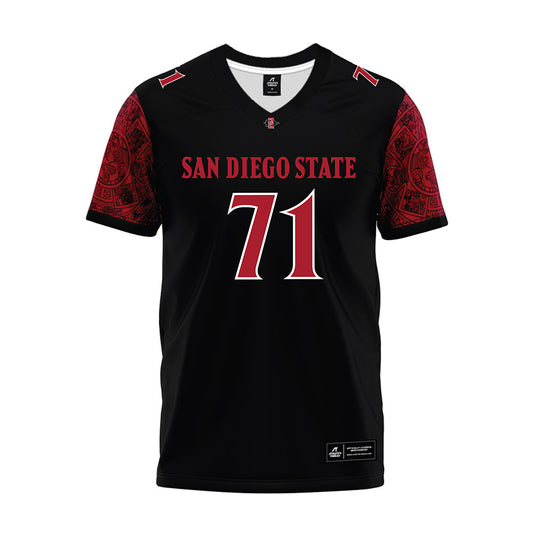 SDSU - NCAA Football : Evan Lawrence - Black Premium Football Jersey-0