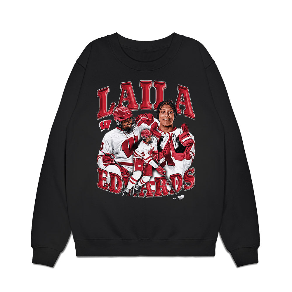 Wisconsin - NCAA Women's Ice Hockey : Laila Edwards - Collage Premium Crewneck Sweatshirt-0