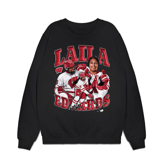 Wisconsin - NCAA Women's Ice Hockey : Laila Edwards - Collage Premium Crewneck Sweatshirt-0