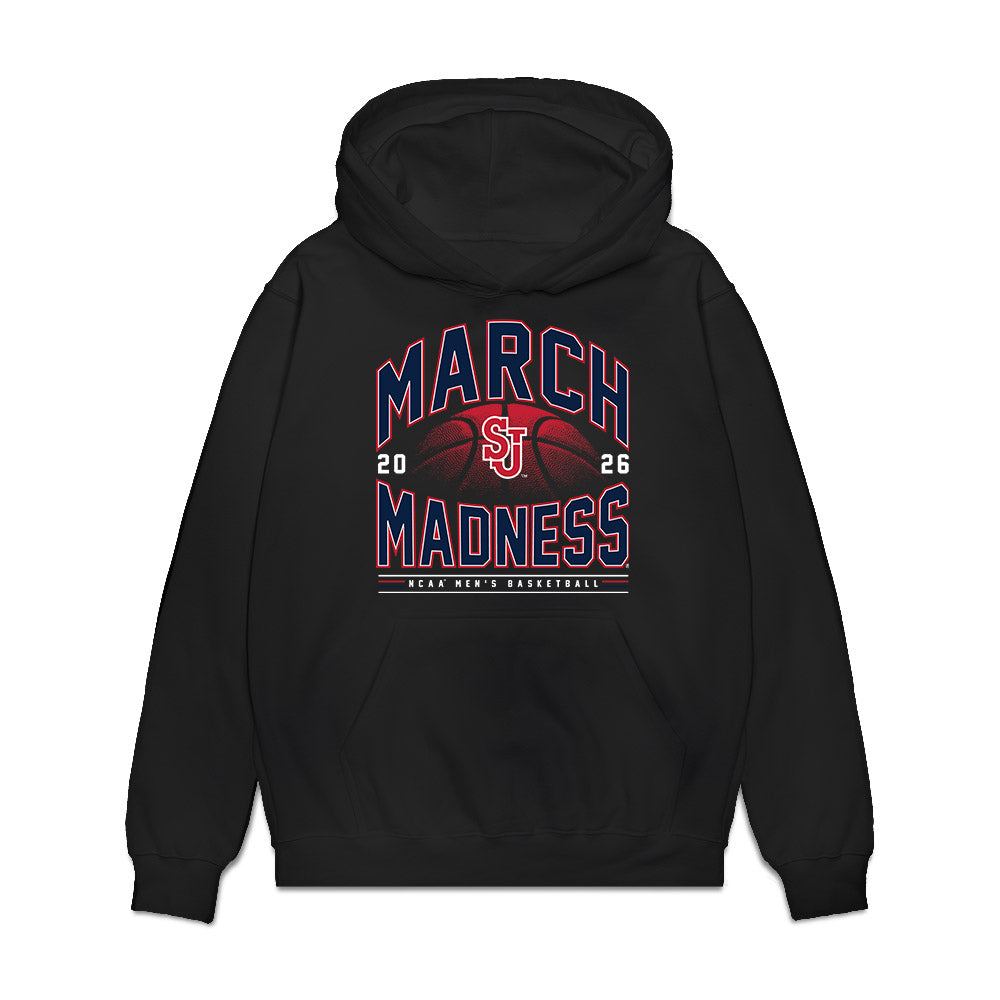 St. Johns - NCAA Men's Basketball : Casper Pohto - NCAA® March Madness® 2026 Premium Hooded Sweatshirt-0