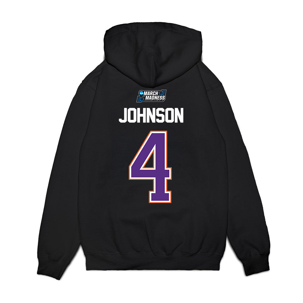 Clemson - NCAA Men's Basketball : Efrem Johnson - NCAA® March Madness® 2026 Premium Hooded Sweatshirt-1
