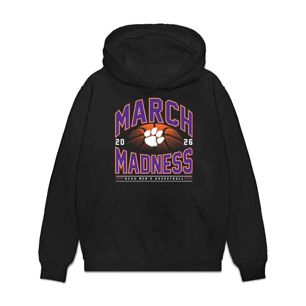 Clemson - NCAA Men's Basketball : Efrem Johnson - NCAA® March Madness® 2026 Premium Hooded Sweatshirt-0