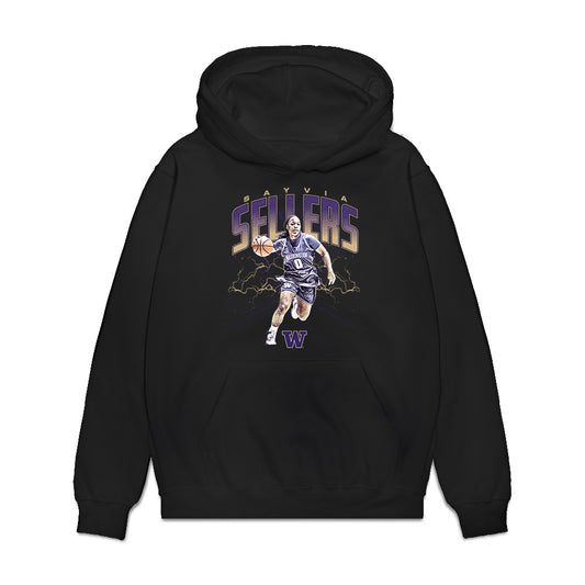 Washington - NCAA Women's Basketball : Sayvia Sellers - Collage Premium Hooded Sweatshirt-0