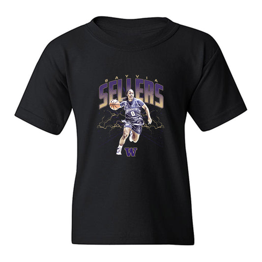 Washington - NCAA Women's Basketball : Sayvia Sellers - Collage Youth T-Shirt-0