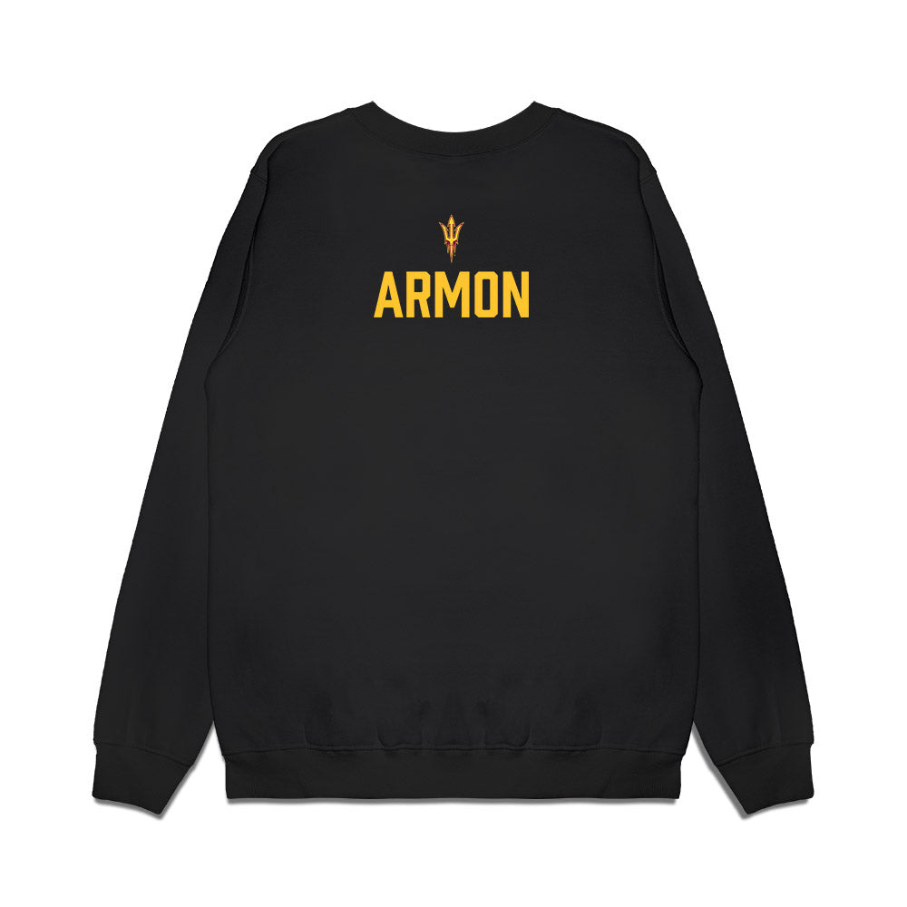Arizona State - NCAA Women's Swimming & Diving : Indigo Armon - Back to Back Conference Champions Premium Crewneck Sweatshirt-1