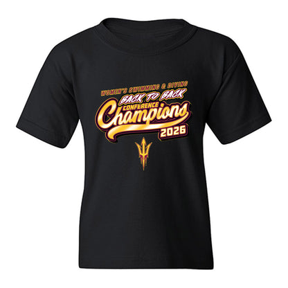 Arizona State - NCAA Women's Swimming & Diving : Kayden Hayes - Back to Back Conference Champions Youth T-Shirt-0