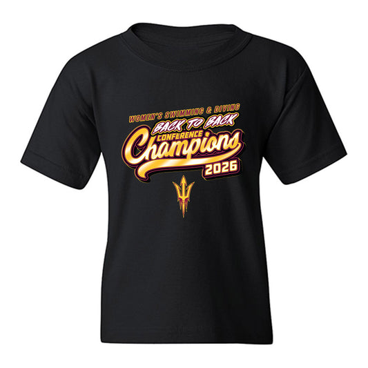 Arizona State - NCAA Women's Swimming & Diving : Kayden Hayes - Back to Back Conference Champions Youth T-Shirt-0