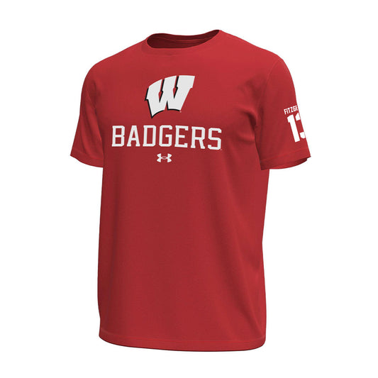 Wisconsin - NCAA Men's Ice Hockey : Christian Fitzgerald - Under Armour® Tech Stretch Tee-0
