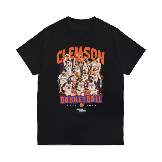 Clemson - NCAA Men's Basketball : - NCAA® March Madness® 2026 Team Collage Comfort Colors T-Shirt-0