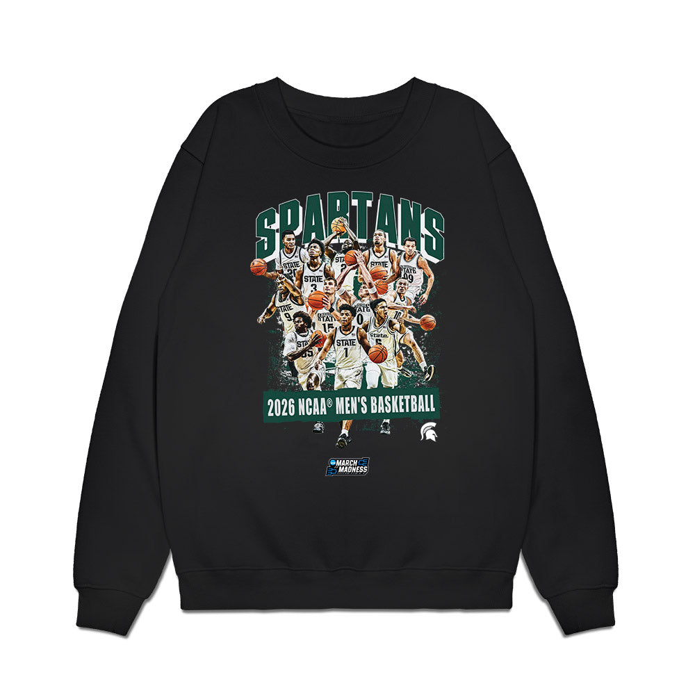 Michigan State - NCAA Men's Basketball : NCAA® March Madness® 2026 Team Collage Premium Crewneck Sweatshirt-0