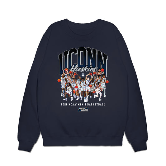 UConn - NCAA Men's Basketball : NCAA® March Madness® 2026 Team Collage Premium Crewneck Sweatshirt-0