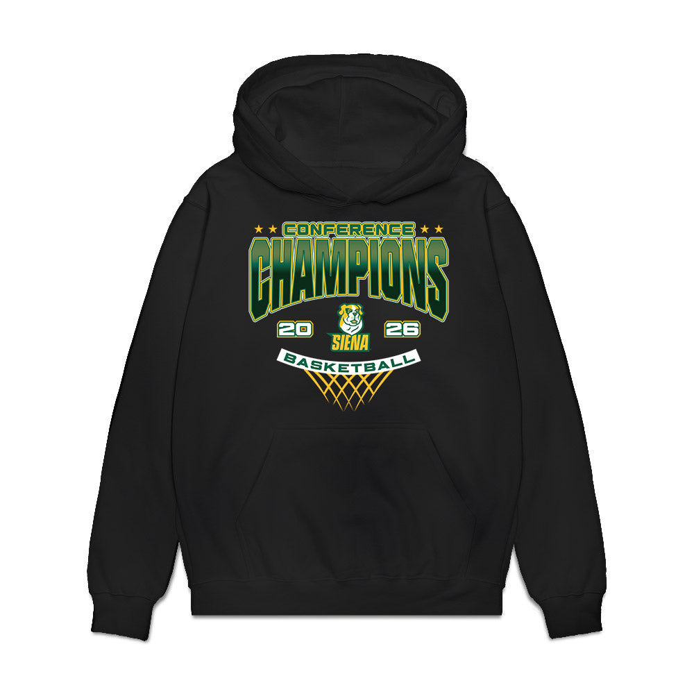 Siena - NCAA Men's Basketball : Chris Torres - Conference Champions Premium Hooded Sweatshirt-0