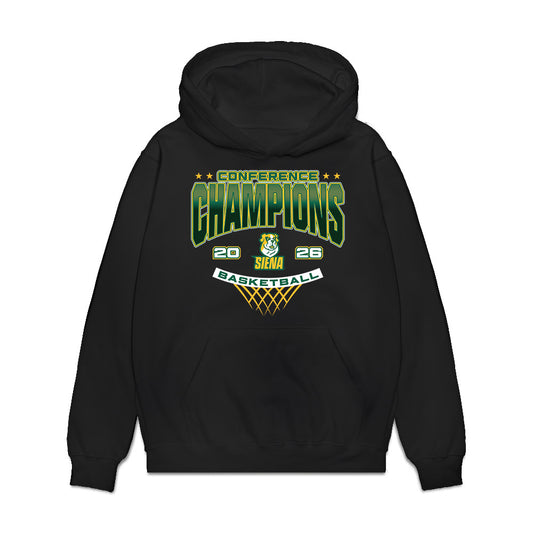 Siena - NCAA Men's Basketball : Chris Torres - Conference Champions Premium Hooded Sweatshirt-0