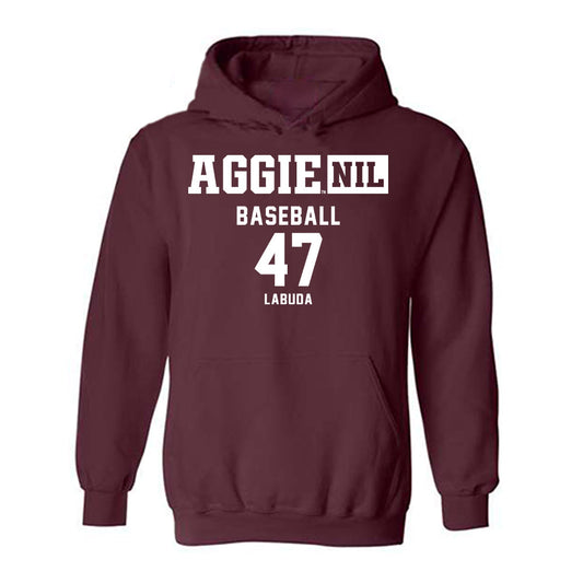 Texas A&M - NCAA Baseball : Blake Labuda - Aggies NIL Classic Shersey Hooded Sweatshirt-0