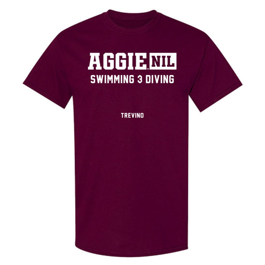 Texas A&M - NCAA Men's Swimming & Diving : Emilio Trevino - Aggies NIL Classic Shersey T-Shirt-0