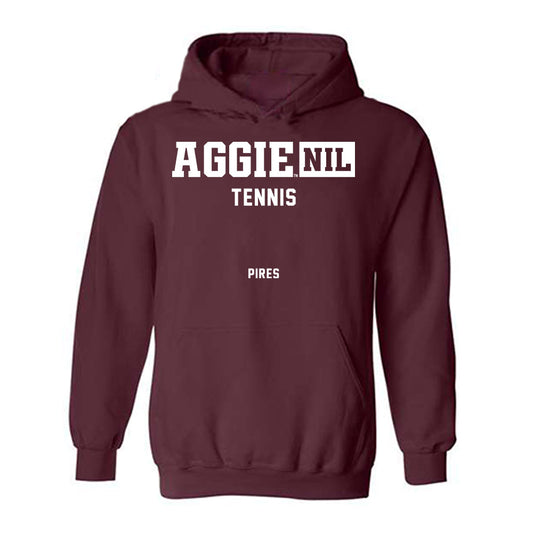 Texas A&M - NCAA Men's Tennis : Tiago Pires - Aggies NIL Classic Shersey Hooded Sweatshirt-0