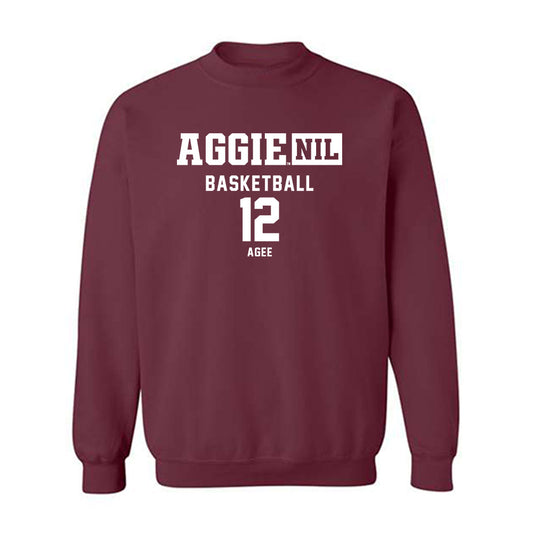 Texas A&M - NCAA Men's Basketball : Rashaun Agee - Aggies NIL Classic Shersey Crewneck Sweatshirt-0