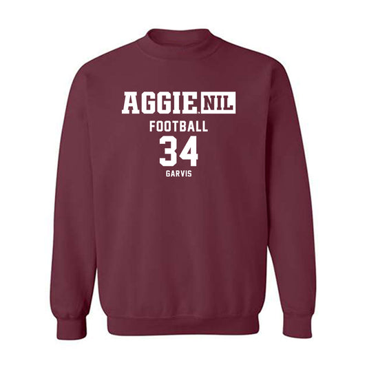 Texas A&M - NCAA Football : Kyle Garvis - Aggies NIL Classic Shersey Crewneck Sweatshirt-0
