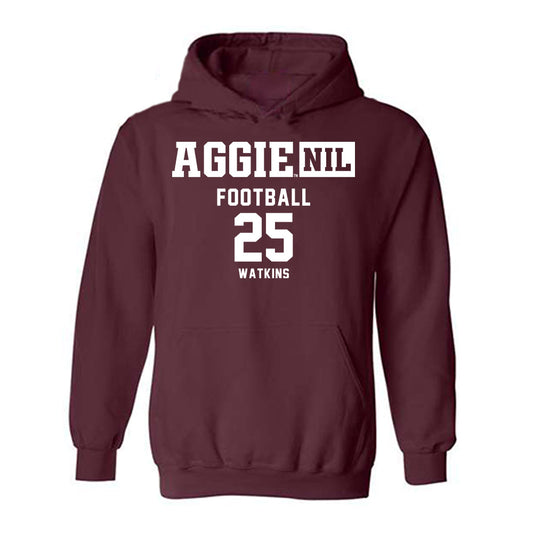 Texas A&M - NCAA Football : Tamarion Watkins - Aggies NIL Classic Shersey Hooded Sweatshirt-0