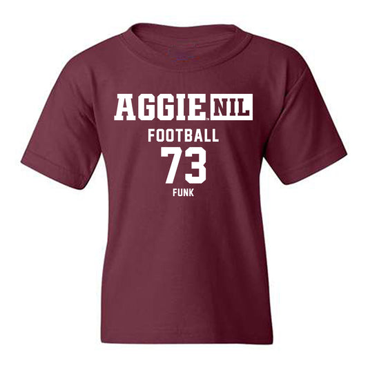 Texas A&M - NCAA Football : Ashton Funk - Aggies NIL Classic Shersey Youth T-Shirt-0