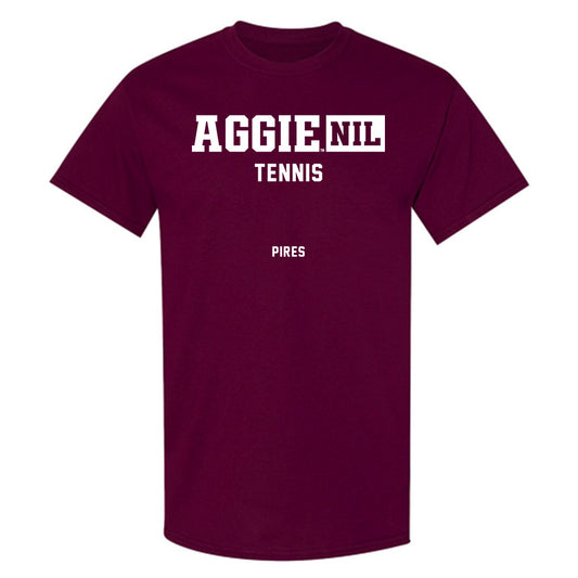 Texas A&M - NCAA Men's Tennis : Tiago Pires - Aggies NIL Classic Shersey T-Shirt-0