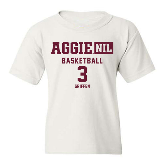 Texas A&M - NCAA Men's Basketball : Rylan Griffen - Aggies NIL Classic Shersey Youth T-Shirt-0