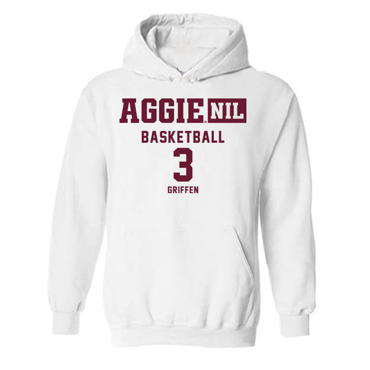 Texas A&M - NCAA Men's Basketball : Rylan Griffen - Aggies NIL Classic Shersey Hooded Sweatshirt-0