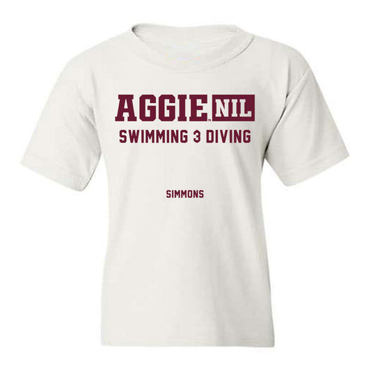 Texas A&M - NCAA Men's Swimming & Diving : John Simmons - Aggies NIL Classic Shersey Youth T-Shirt-0