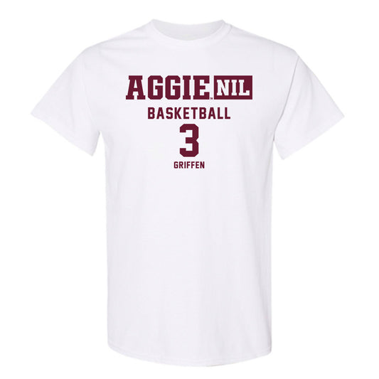 Texas A&M - NCAA Men's Basketball : Rylan Griffen - Aggies NIL Classic Shersey T-Shirt-0