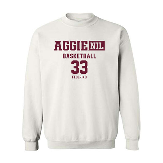 Texas A&M - NCAA Men's Basketball : Federiko Federiko - Aggies NIL Classic Shersey Crewneck Sweatshirt-0