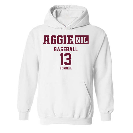 Texas A&M - NCAA Baseball : Caden Sorrell - Aggies NIL Classic Shersey Hooded Sweatshirt-0
