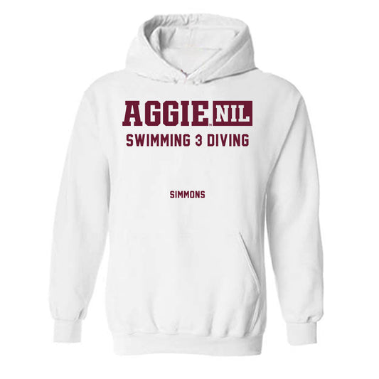 Texas A&M - NCAA Men's Swimming & Diving : John Simmons - Aggies NIL Classic Shersey Hooded Sweatshirt-0