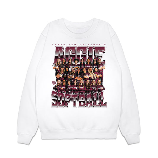 Texas A&M - NCAA Softball : Team Collage Premium Crewneck Sweatshirt-0