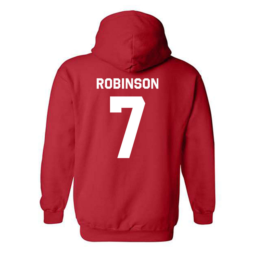 Rutgers - NCAA Men's Track & Field : Sincere Robinson - Classic Shersey Hooded Sweatshirt-1