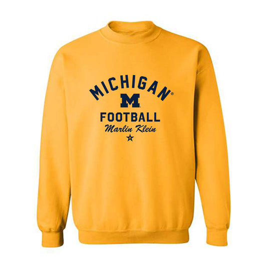 Michigan - NCAA Football : Marlin Klein - Classic Shersey Crewneck Sweatshirt-0