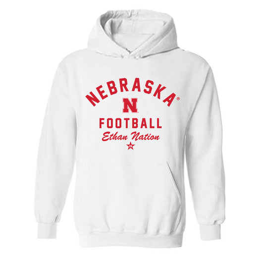 Nebraska - NCAA Football : Ethan Nation - Classic Shersey Hooded Sweatshirt-0