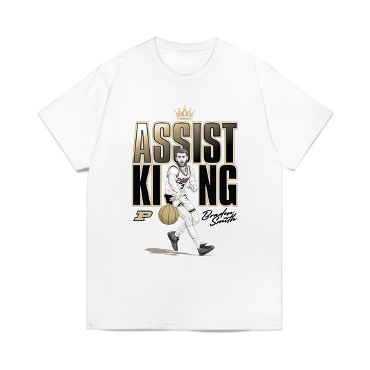Purdue - NCAA Men's Basketball : Braden Smith - Assist King Caricature Comfort Colors T-Shirt-0