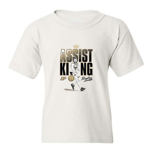 Purdue - NCAA Men's Basketball : Braden Smith - Assist King Caricature Youth T-Shirt-0