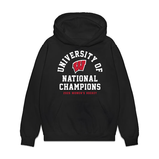 Wisconsin - NCAA Women's Ice Hockey : Grace Bickett - 2026 National Champions Premium Hooded Sweatshirt-0