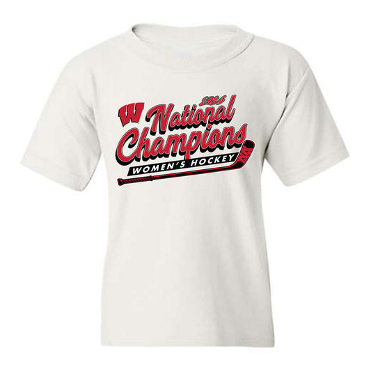 Wisconsin - NCAA Women's Ice Hockey : Isabella Vasseur - 2026 National Champions Youth T-Shirt-0