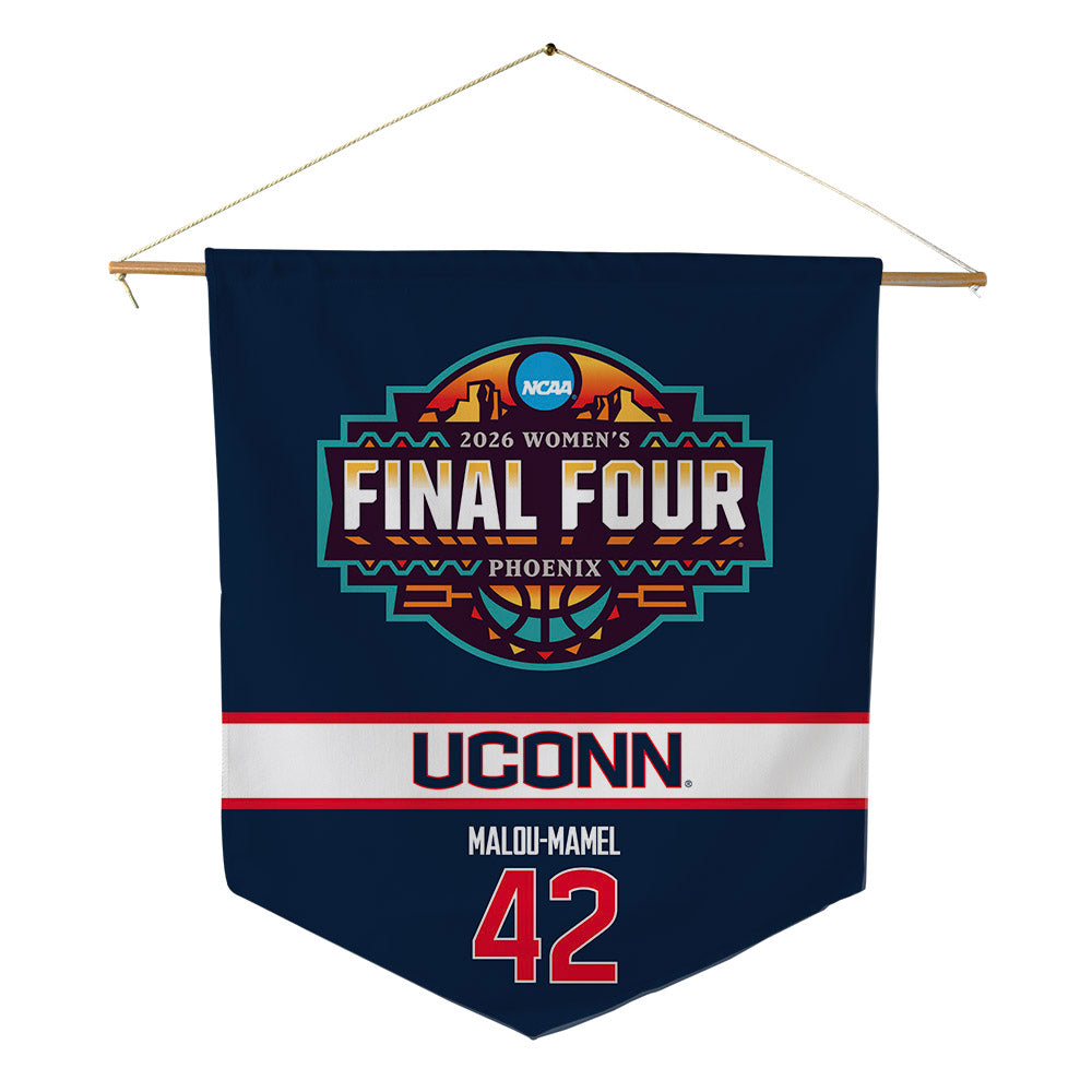 UConn - NCAA Women's Basketball : Gandy Malou-Mamel - Final Four NCAA® March Madness® 2026 Pennant - 18" x 21"-0