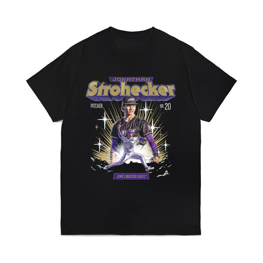 JMU - NCAA Baseball : Jonathan Strohecker - Collage Comfort Colors T-Shirt-0