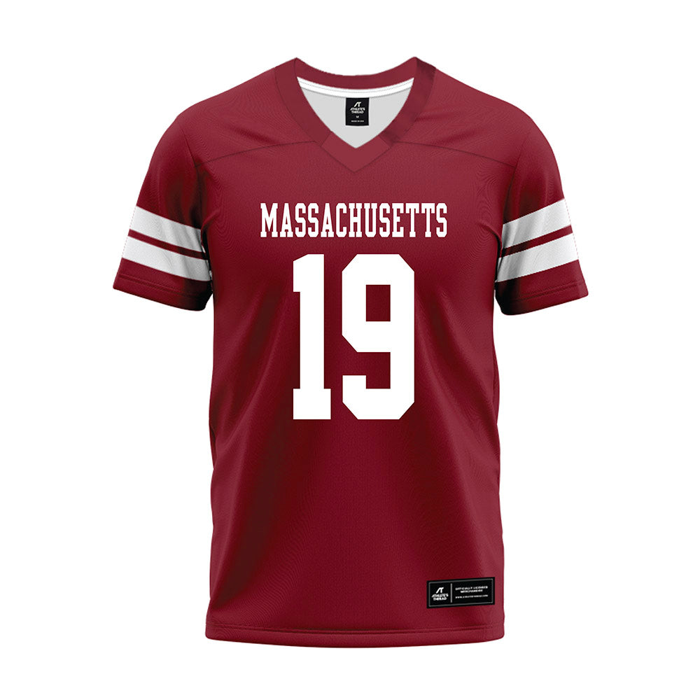 UMass - NCAA Football : Zach Lawrence - 2026 Burgundy Premium Football Jersey-0