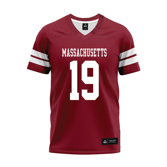 UMass - NCAA Football : Zach Lawrence - 2026 Burgundy Premium Football Jersey-0