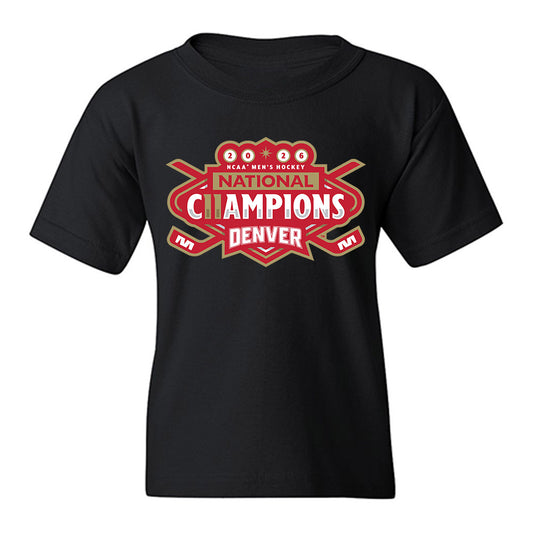 DU - NCAA Men's Ice Hockey : Boston Buckberger - NCAA® 2026 National Champions Youth T-Shirt-0
