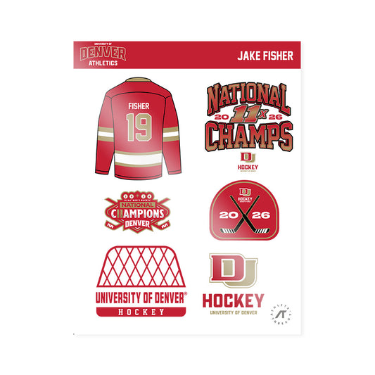 DU - NCAA Men's Ice Hockey : Jake Fisher - NCAA® 2026 National Champions Sticker Sheet-0
