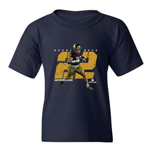 Notre Dame - NCAA Football : Aneyas Williams - Collage Youth T-Shirt-0