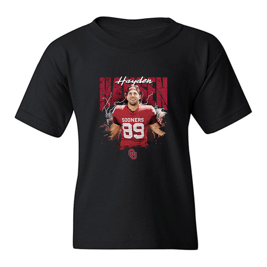 Oklahoma - NCAA Football : Hayden Hansen - Collage Youth T-Shirt-0