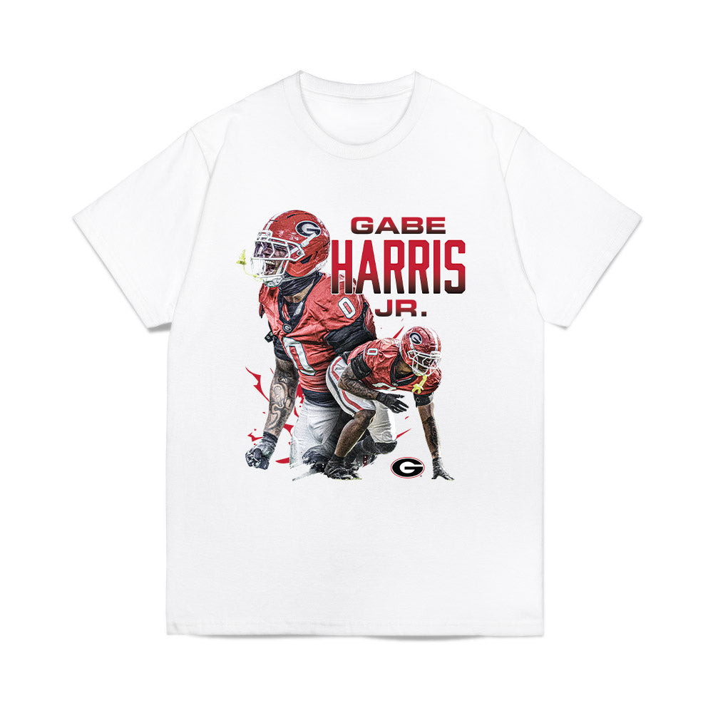 Georgia - NCAA Football : Gabe Harris Jr - Collage Comfort Colors T-Shirt-0